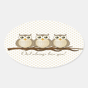 De hibou amour toujours vous autocollant de