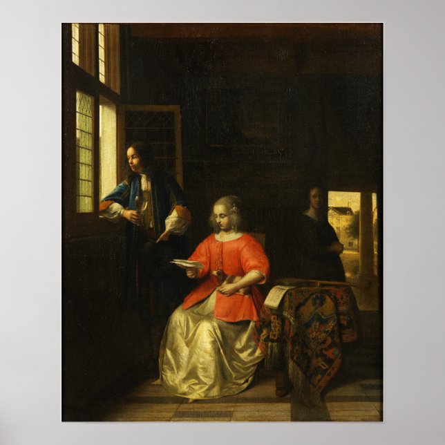De Hooch - Interior With A Young Lady Reading A L… Poster (Front)