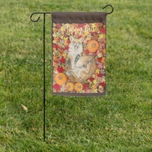 Drapeau fabuleux renard d'automne