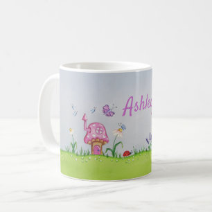 De jolis tabourets roses sur une tasse personnalis