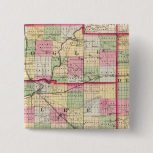 De Kalb, Ogle, Lee counties 2 Inch Square Button
