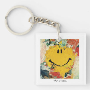 de kooning happy face keychain