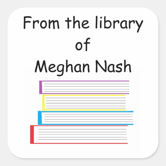 "De la bibliothèque de..." Autocollants (Devant)