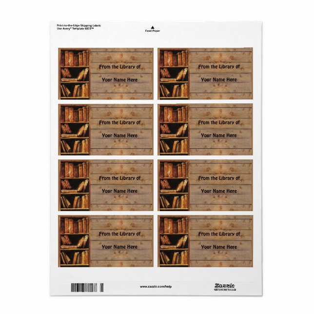 De la bibliothèque de (votre nom) (Feuille entière)