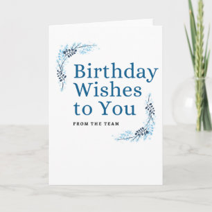 De la carte d'anniversaire de l'équipe