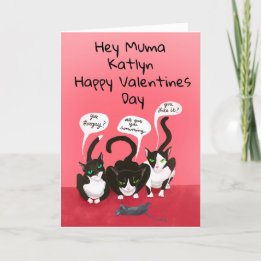 De la carte de vacances Funny Valentine Cats