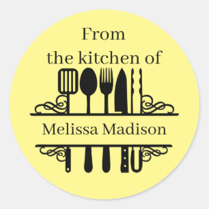 De la cuisine de ajouter nom Classic Round Sticker
