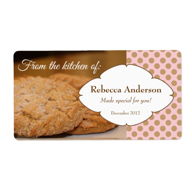 De la cuisine de : avec autocollant photo cookie (Devant)