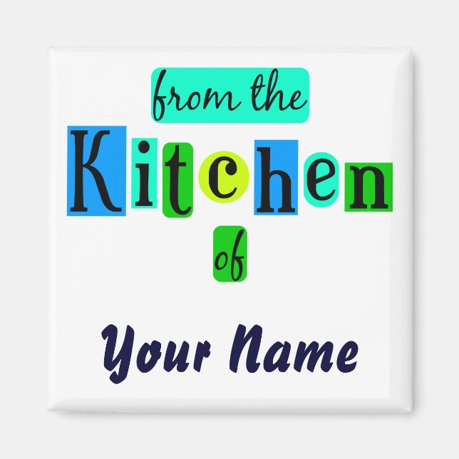 De la cuisine de rétro Blues Frigo Magnet (Devant)