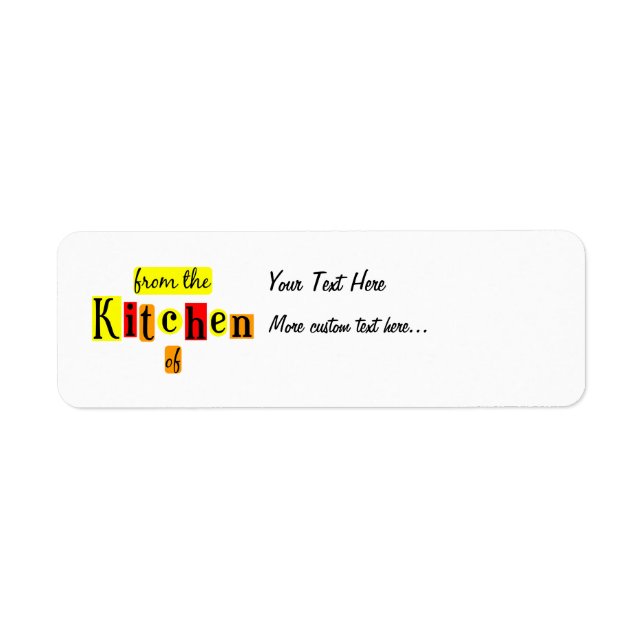 De la cuisine de Retro Custom Canning Étiquette (Devant)