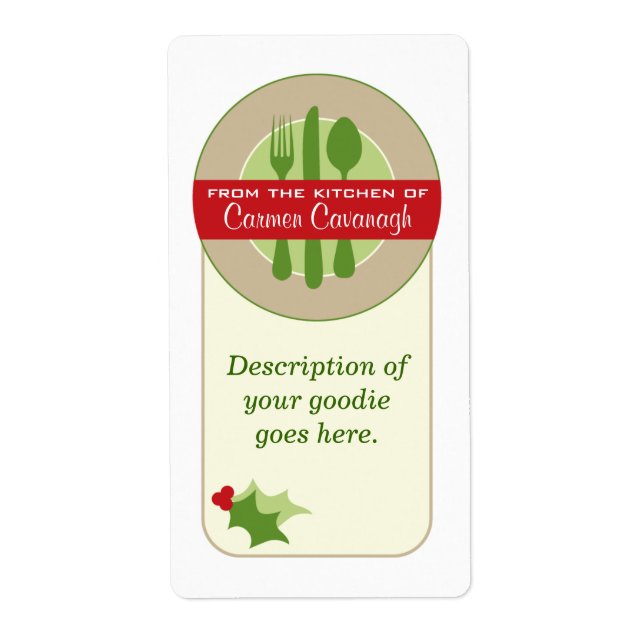 De la cuisine des étiquettes de Noël (Devant)