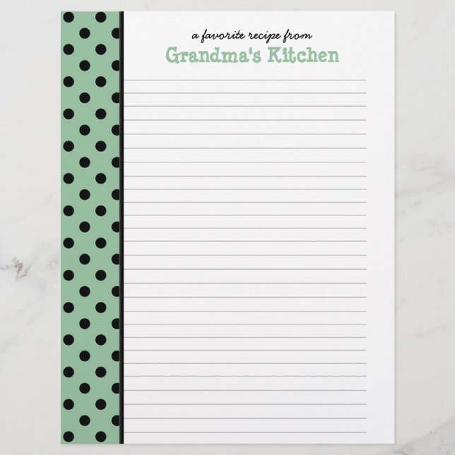 De la page de recette de la cuisine de Nana Polka  (Devant)