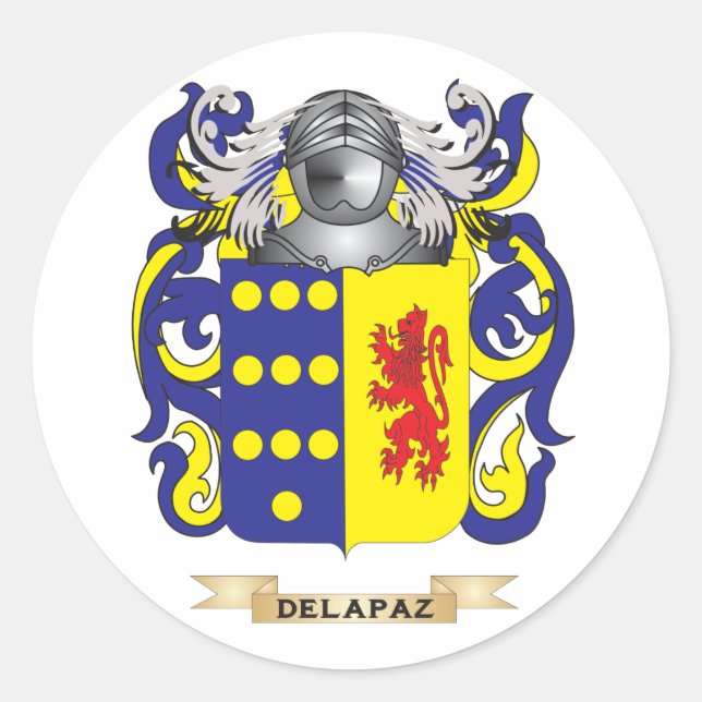 de la Paz Coat of Arms Classic Round Sticker (Front)