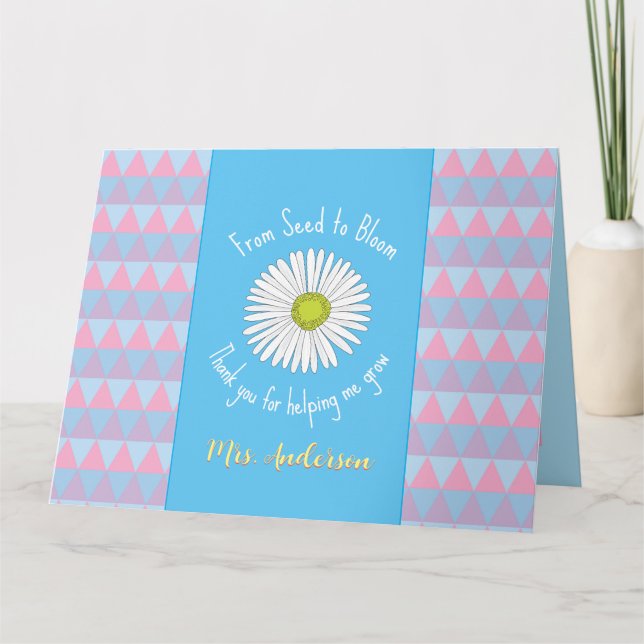 De la semence à la floraison Carte de remerciement (Devant)