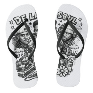 De La Soul Hip Hop Tribute Vintage Streetwear  Flip Flops