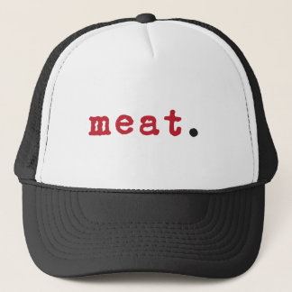 de la viande. - casquette de texte rouge