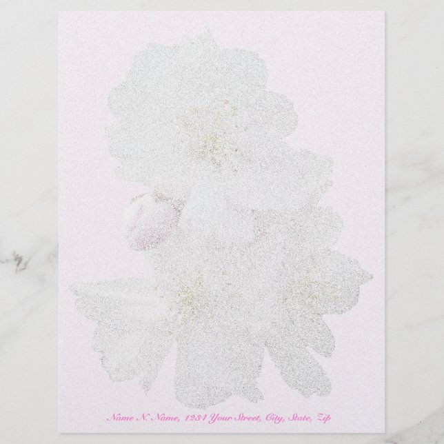 De Lettre Customisable Papeterie en-tête Cerise Fleurs (Devant)