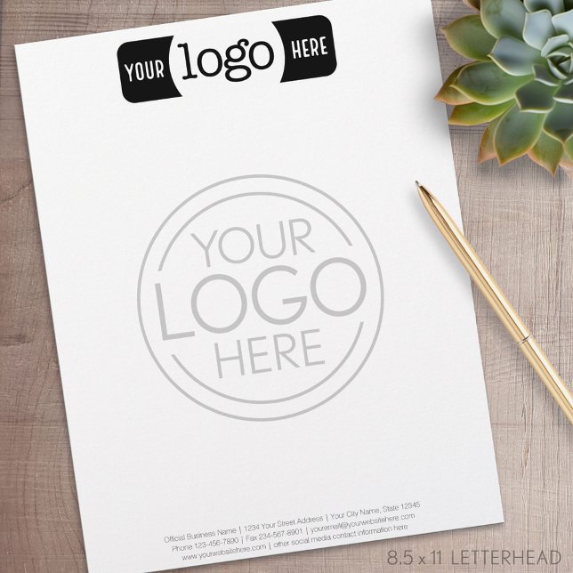 De Lettre En-tête avec 2 logos - un logo filigrane (Personalized Letterhead )
