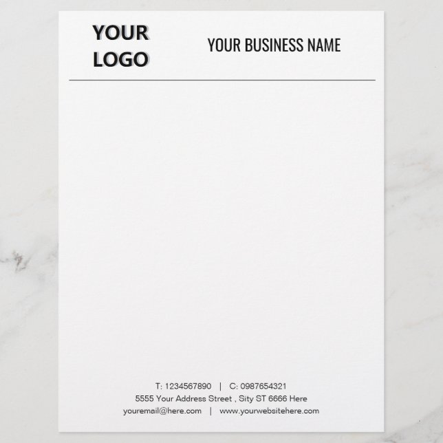 De Lettre En-tête bureau personnalisé avec logo (Devant)