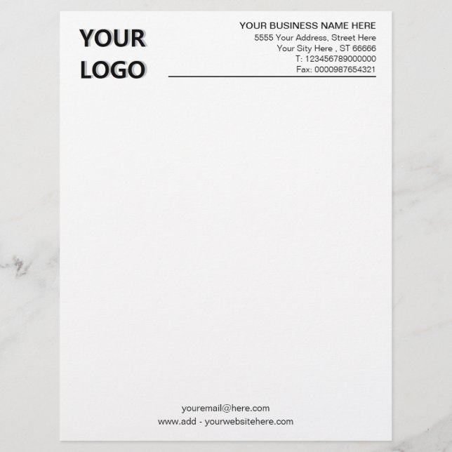 De Lettre En-tête personnalisé avec logo (Devant)