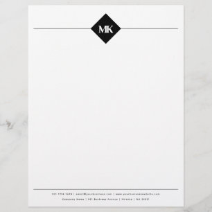 De Lettre En-tête professionnel Monogramme noir personnalisé