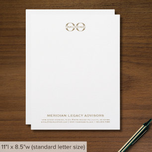 De Lettre En-tête simple White Gold Business avec logo