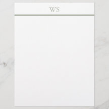Papeterie à en-tête avec monogramme en barre vert