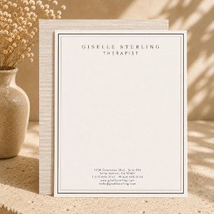 De Lettre Papier à en-tête Luxe Lin Naturel pour Thérapeute