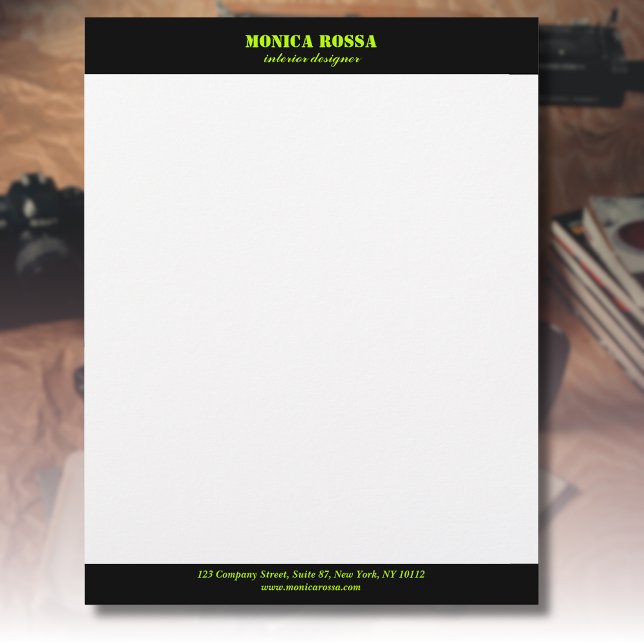 De Lettre Papier à en-tête professionnel simple moderne néon (Créateur téléchargé)