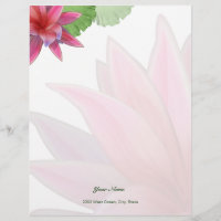 Papier en-tête Lotus Rose