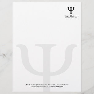 De Lettre Psi symbole psychologue professionnel en-tête