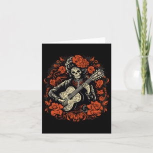 De Los Muertos Day Of The Dead Halloween Skeleton Card