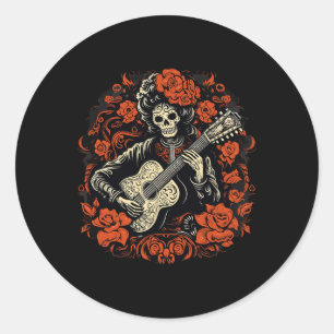 De Los Muertos Day Of The Dead Halloween Skeleton Classic Round Sticker