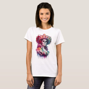 De Los Muertos La Catrina Day of The Dead Sugar Sk T-Shirt