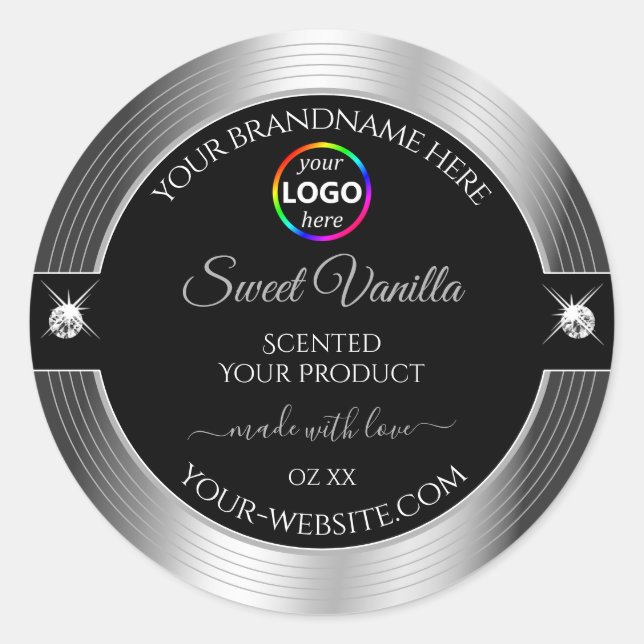 De Luxe Black Shiny Silver avec logo Étiquette pro (Devant)