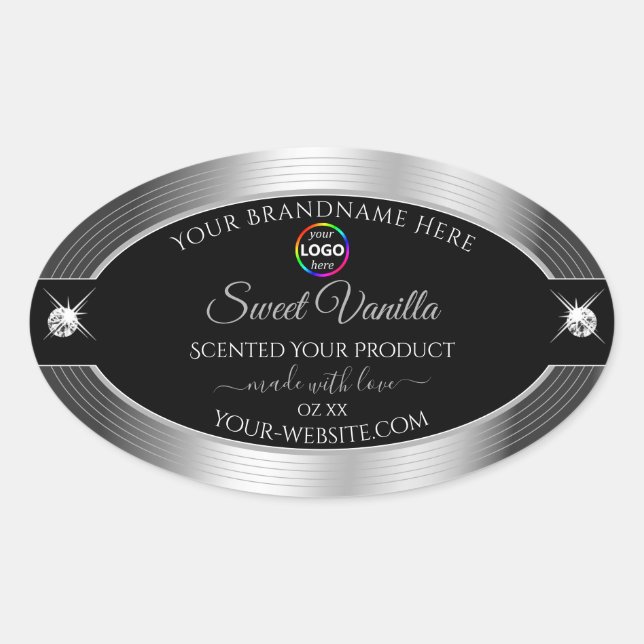 De Luxe Black Shiny Silver avec logo Étiquette pro (Devant)