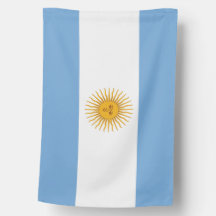 Drapeau Argentine Bleu Clair Blanc Emblème Soleil