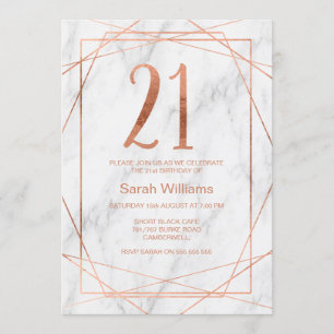 De marbre 21ème invitation d'anniversaire de