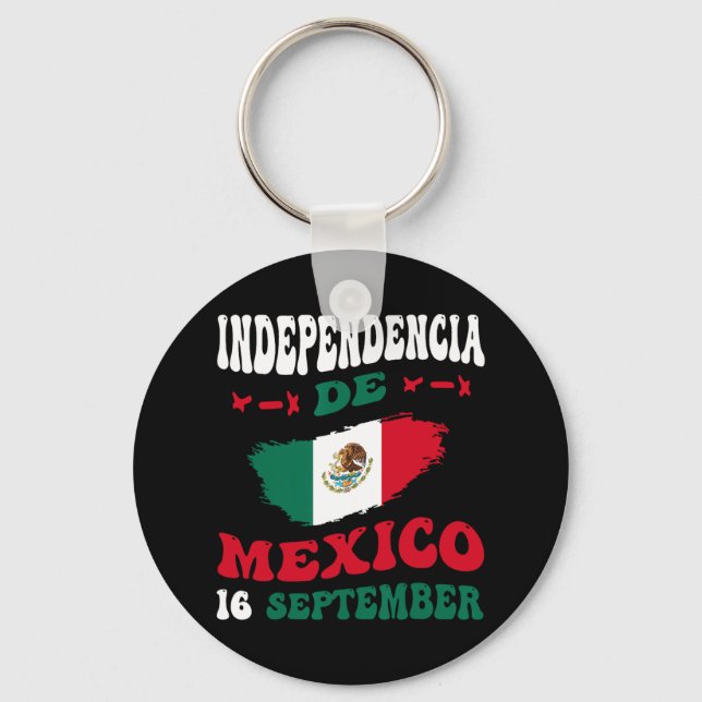 De Mexico Flag Pride Mexican Independence Day  Keychain (Front)