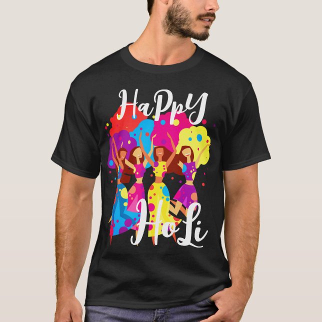De mignons amis jouant à Holi T-Shirt (Devant)