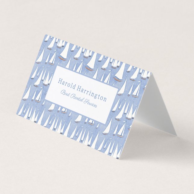 De mignons Cartes de visite de voiliers à Customis (Devant)