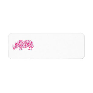 De mignons rhinocéros dans les coeurs roses