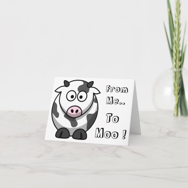 De Moi.. À Moo ! Carte de correspondance (Devant)