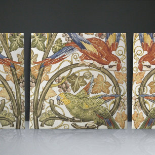 De Morgan's Parrots on Grapevine Collection Tile