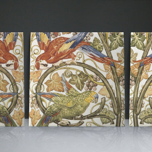 De Morgan's Parrots on Grapevine Collection Tile