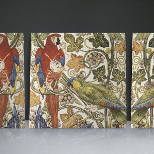 De Morgan's Parrots on Grapevine Collection Tile