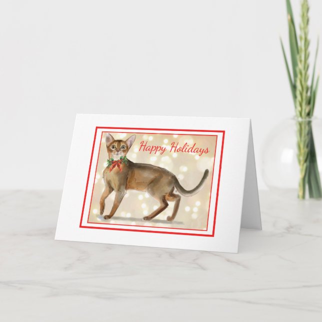 De notre chat à votre chat Carte de voeux de Noël (Devant)