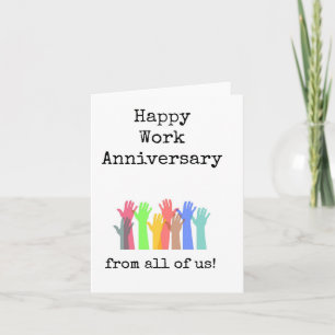 De nous tous, carte d'anniversaire de travail