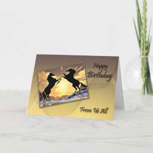 De nous tous, une carte d'anniversaire avec des ch