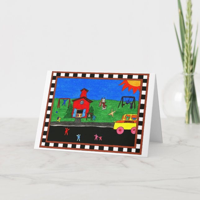 De nouveau à la carte de voeux classique d'école (Devant)